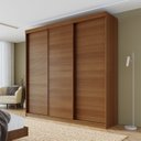 Ver imagem 1 de Guarda-Roupa Casal 3 Portas de Correr Ripadas Samambaia CabeCasa MadeiraOriginals Freijó
