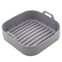 Ver imagem 1 de Forma Quadrada de Silicone para Air Fryer Cinza 20x7cm Lyor Reutilizável Carne Bolo