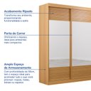 Ver imagem 4 de Guarda-Roupa Casal 3 Portas de Correr Ripadas com Espelho Samambaia CabeCasa MadeiraOriginals Carvalho