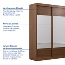 Ver imagem 4 de Guarda-roupa Casal 3 Portas de Correr Ripadas com Espelho Samambaia CabeCasa MadeiraOriginals