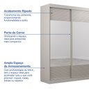 Ver imagem 4 de Guarda-Roupa Casal 3 Portas de Correr Ripadas com Espelho Samambaia CabeCasa MadeiraOriginals Off White