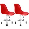 Conjunto 2 Cadeiras Eames Vermelha Office Cromada - 1