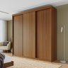 Guarda Roupa Casal 3 Portas de Correr Lisas Samambaia CabeCasa MadeiraOriginals - 2