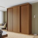 Ver imagem 1 de Guarda Roupa Casal 3 Portas de Correr Lisas Samambaia CabeCasa MadeiraOriginals Freijó