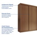 Ver imagem 4 de Guarda Roupa Casal 3 Portas de Correr Lisas Samambaia CabeCasa MadeiraOriginals Freijó