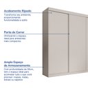 Ver imagem 4 de Guarda-Roupa Casal 3 Portas de Correr Lisas Samambaia CabeCasa MadeiraOriginals Off White