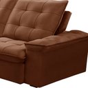 Ver imagem 7 de Sofá Retrátil Reclinável para Sala 3 Lugares 230cm Nijma F04 Veludo Terracota - Lyam Decor