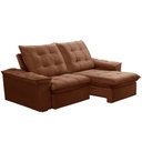 Ver imagem 1 de Sofá Retrátil Reclinável para Sala 3 Lugares 230cm Nijma F04 Veludo Terracota - Lyam Decor