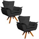 Ver imagem 1 de Kit 02 Poltronas Giratória Opala Preto