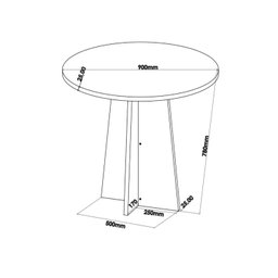 Mesa de Jantar Redonda Riu com 4 Cadeiras Madeira Maciça Vegas - 4