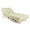 Ver imagem 2 de Sofa Cama Solteiro Futon Dobrável Bege