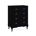 Ver imagem 1 de Cômoda de Madeira 4 Gavetas Pés Luis Xv 60816 Hannover - Preto