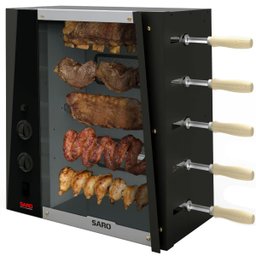 Churrasqueira Rotativa Elétrica 220V Saro de 5 Espetos com Acendedor Automático - 4