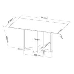 Mesa de Jantar Retangular Kavic com 6 Cadeiras Madeira Maciça Vegas  - 4