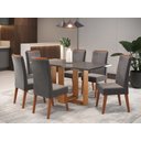 Ver imagem 1 de Mesa de Jantar Retangular Kavic com 6 Cadeiras Madeira Maciça Vegas 