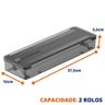 Porta Rolos Cortador Duplo Plástico Pcv Alumínio Clear Preto ou Organizador - 2
