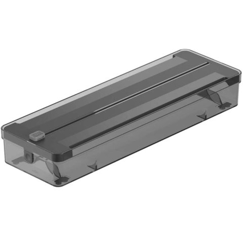 Porta Rolos Cortador Duplo Plástico Pcv Alumínio Clear Preto ou Organizador