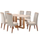 Ver imagem 2 de Mesa de Jantar Retangular Kavic com 6 Cadeiras Madeira Maciça Vegas Yescasa Bege/Mel/Blonde/Marfim
