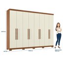 Ver imagem 4 de Guarda-Roupa Casal 8 Portas 4 Gavetas Master New com Pés Bege/Jatobá/Areia