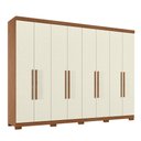 Ver imagem 3 de Guarda-Roupa Casal 8 Portas 4 Gavetas Master New com Pés Bege/Jatobá/Areia