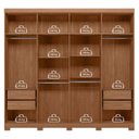 Ver imagem 7 de Guarda-Roupa Casal 8 Portas 4 Gavetas Master New com Pés Bege/Jatobá/Areia