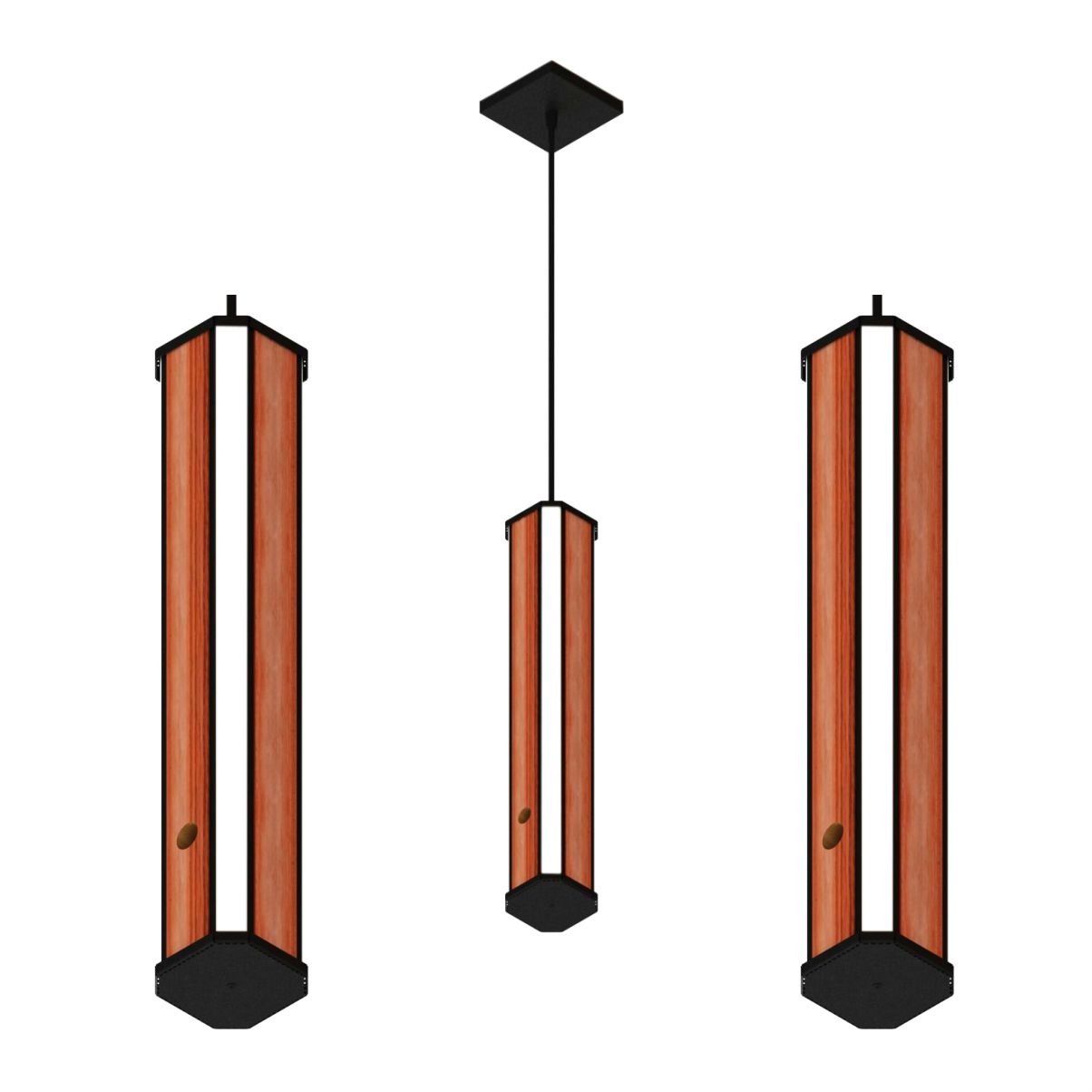 Pendente Canto Madeira Maciça Esmeralda Led 36w 4000lm Bivolt - 3