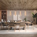 Ver imagem 2 de Pendente Canto Madeira Maciça Esmeralda Led 36w 4000lm Bivolt