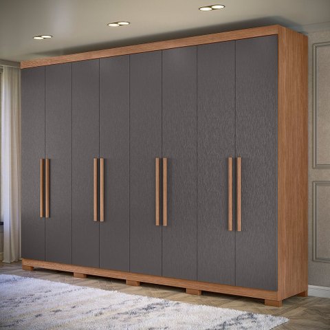 Guarda-roupa 8 Portas 4 Gavetas Master New com Pés
