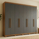 Ver imagem 2 de Guarda-roupa Casal 8 Portas 4 Gavetas Master New com Pés