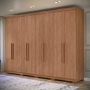 Ver imagem 1 de Guarda-Roupa 8 Portas 4 Gavetas Master New com Pés Cinza/Jatoba