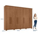 Ver imagem 4 de Guarda-Roupa 8 Portas 4 Gavetas Master New com Pés Cinza/Jatoba