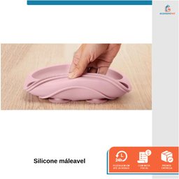Kit Alimentação Bebê Silicone Talher Prato Copo Babador 10 Pçs Rosa - 3