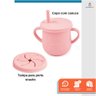 Kit Alimentação Bebê Silicone Talher Prato Copo Babador 10 Pçs Rosa - 5