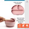 Kit Alimentação Bebê Silicone Talher Prato Copo Babador 10 Pçs Rosa - 4