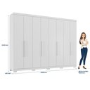 Ver imagem 4 de Guarda-Roupa 8 Portas 4 Gavetas Master New com Pés Branco