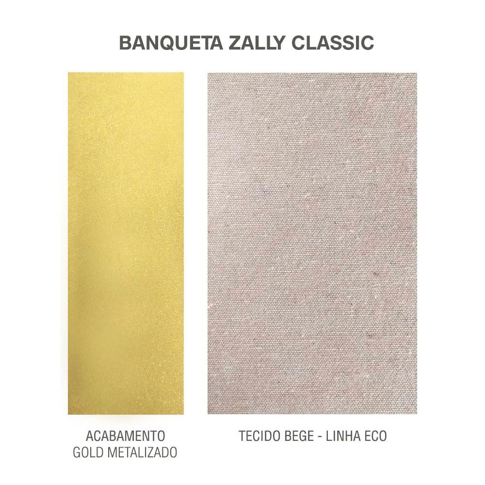 Banqueta Alta Roncalli Zally Classic 95 cm Aço Carbono Gold Tecido Linho Sustentável - 7