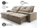 Ver imagem 6 de Sofá Retrátil e Reclinável 2,80m Vogue Veludo Cristal - Netsofas - Fendi