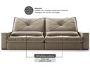 Ver imagem 7 de Sofá Retrátil e Reclinável 2,80m Vogue Veludo Cristal - Netsofas - Fendi