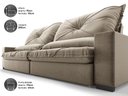 Ver imagem 3 de Sofá Retrátil e Reclinável 2,80m Vogue Veludo Cristal - Netsofas - Fendi