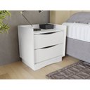 Ver imagem 4 de Mesa de Cabeceira 52cm x 54cm 2 Gavetas Branco
