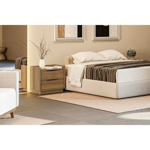 Mesa de Cabeceira 52cm x 54cm 2 Gavetas Marrom
