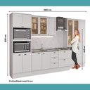 Ver imagem 4 de Cozinha Milla Linear 15 Portas 5 Gavetas MDF 360cm Branco Carraro