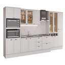 Ver imagem 2 de Cozinha Milla Linear 15 Portas 5 Gavetas MDF 360cm Branco Carraro