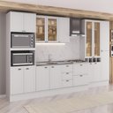 Ver imagem 1 de Cozinha Milla Linear 15 Portas 5 Gavetas MDF 360cm Branco Carraro