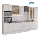 Ver imagem 3 de Cozinha Milla Linear 15 Portas 5 Gavetas MDF 360cm Branco Carraro