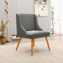 Ver imagem 2 de Kit 2 Cadeiras Decorativas Sala de Jantar Pés Palito de Madeira Firenze Suede Grafite/Natural G19 -