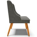 Ver mais imagens de Kit 2 Cadeiras Decorativas Sala de Jantar Pés Palito de Madeira Firenze Suede Grafite/Natural G19 -