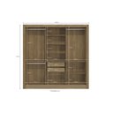 Ver imagem 4 de Guarda-Roupa 3 Portas de Correr 2 Gavetas com Espelho Marrom/Nogueira/Fendi