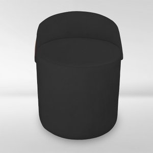 Puff Orgânico Redondo com Encosto Luxo Composé Corino e Suede para Sala e Recepção:peto