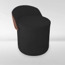 Ver imagem 3 de Puff Orgânico Redondo com Encosto Luxo Composé Corino e Suede para Sala e Recepção:peto